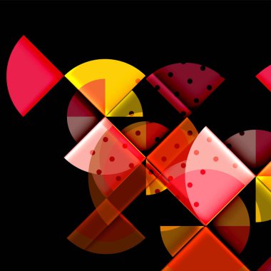 Siyah arka plan üzerine daire öğeleri