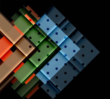 Siyah arka plan üzerinde renkli oklar