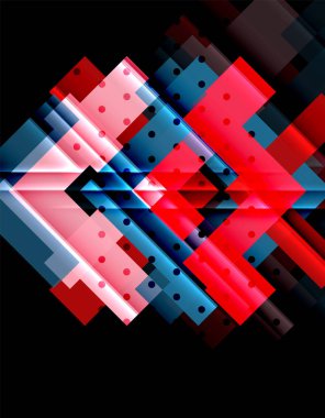 Siyah arka plan üzerinde renkli oklar