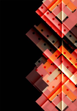 Renkli üçgenler ve oklar koyu arka plan üzerinde