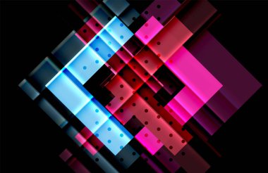 Renkli üçgenler ve oklar koyu arka plan üzerinde