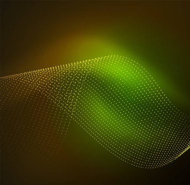 parlayan parçacıkların 3D ışıklı dalga