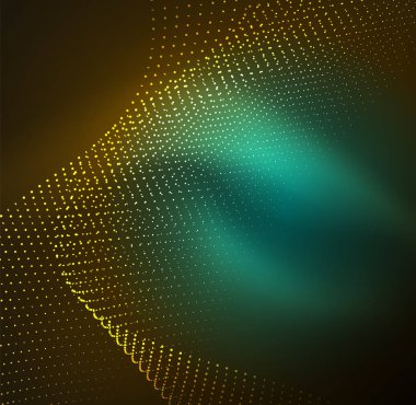 parlayan parçacıkların 3D ışıklı dalga