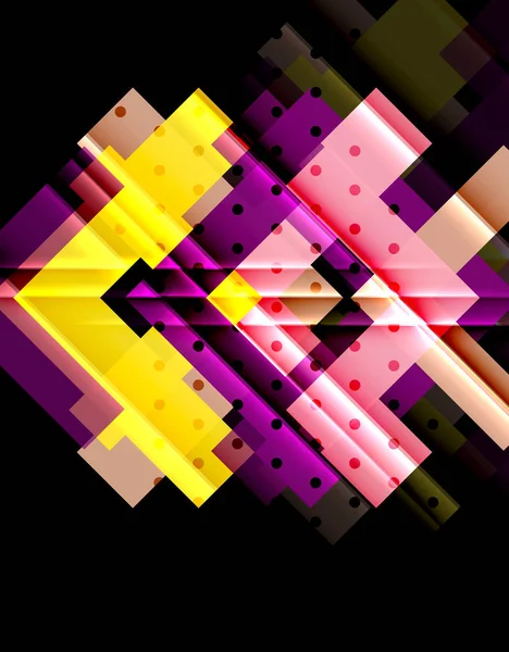 Renkli üçgenler ve oklar koyu arka plan üzerinde