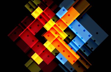 Siyah arka plan üzerinde renkli oklar