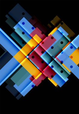 Siyah arka plan üzerinde renkli oklar