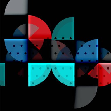 Siyah arka plan üzerine daire öğeleri