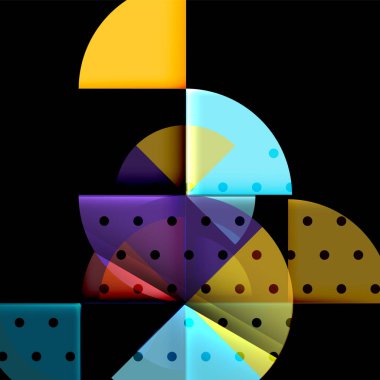 Siyah arka plan üzerine daire öğeleri