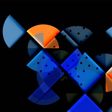 Siyah arka plan üzerine daire öğeleri