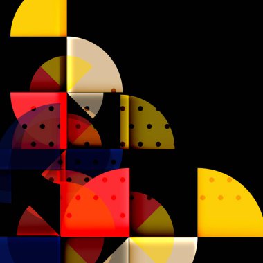 Siyah arka plan üzerine daire öğeleri