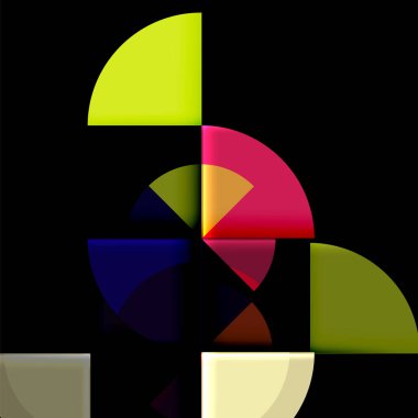 Siyah arka plan üzerine daire öğeleri