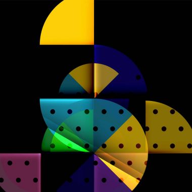 Siyah arka plan üzerine daire öğeleri