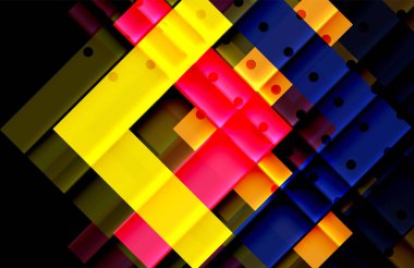 Siyah arka plan üzerinde renkli oklar