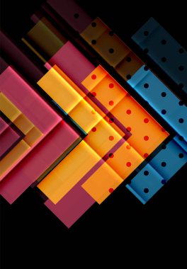 Siyah arka plan üzerinde renkli oklar