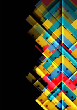 Siyah arka plan üzerinde renkli oklar