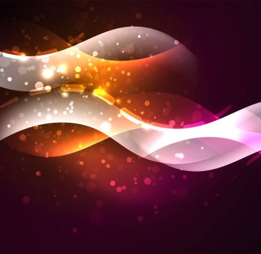 Parlayan dalga, duman tasarım dalgalı çizgiler vektör