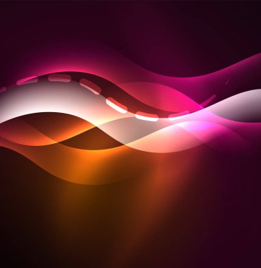 Parlayan dalga, duman tasarım dalgalı çizgiler vektör