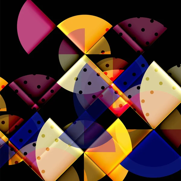 Siyah arka plan üzerine daire öğeleri