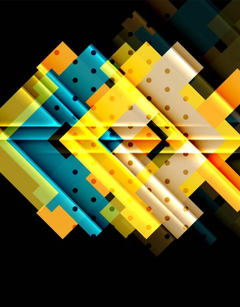 Siyah arka plan üzerinde renkli oklar