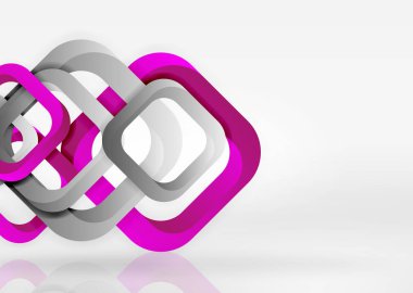 Işık geometrik şekiller kareler gri 3d uzay