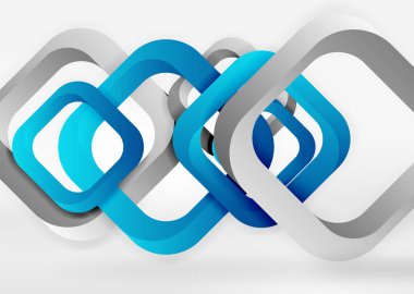 Işık geometrik şekiller kareler gri 3d uzay