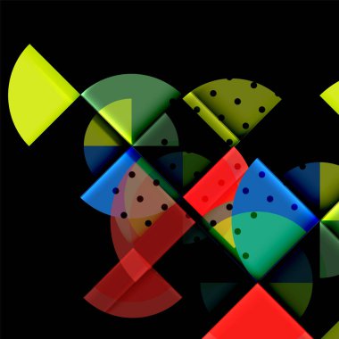 Siyah arka plan üzerine daire öğeleri