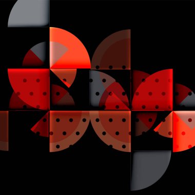 Siyah arka plan üzerine daire öğeleri