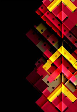 Siyah arka plan üzerinde renkli oklar