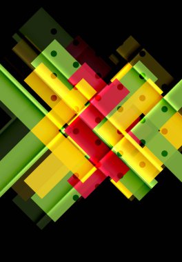 Siyah arka plan üzerinde renkli oklar