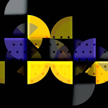 Siyah arka plan üzerine daire öğeleri