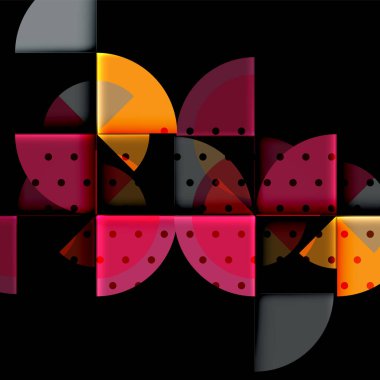 Siyah arka plan üzerine daire öğeleri