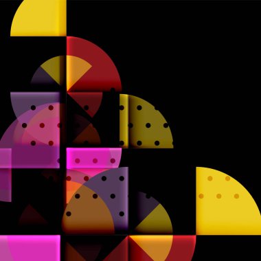 Siyah arka plan üzerine daire öğeleri