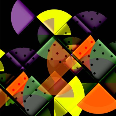 Siyah arka plan üzerine daire öğeleri