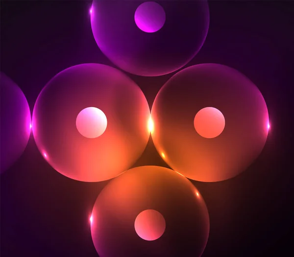 Размытые светящиеся круги, цифровой абстрактный фон — стоковый вектор