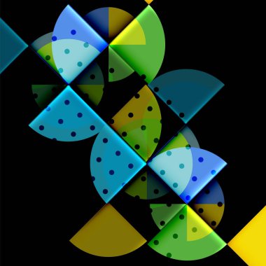 Siyah arka plan üzerine daire öğeleri