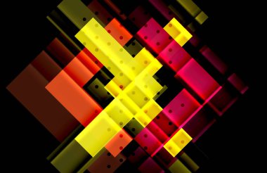 Siyah arka plan üzerinde renkli oklar