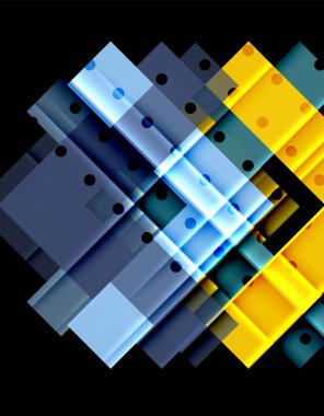 Siyah arka plan üzerinde renkli oklar