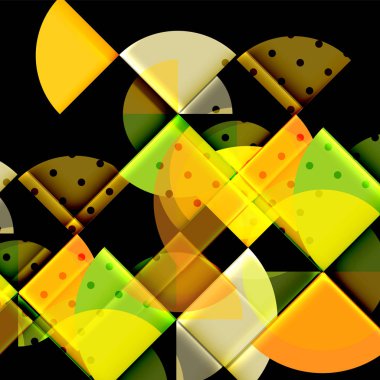 Siyah arka plan üzerine daire öğeleri