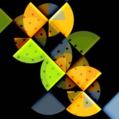 Siyah arka plan üzerine daire öğeleri