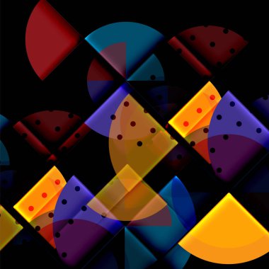 Siyah arka plan üzerine daire öğeleri