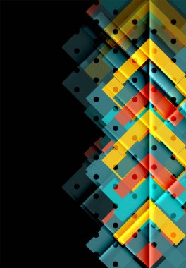 Siyah arka plan üzerinde renkli oklar