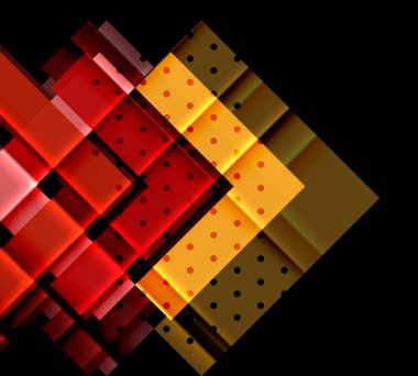 Siyah arka plan üzerinde renkli oklar