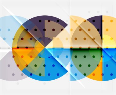 Siyah arka plan üzerine daire öğeleri