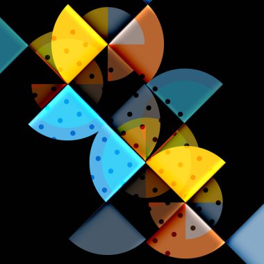 Siyah arka plan üzerine daire öğeleri