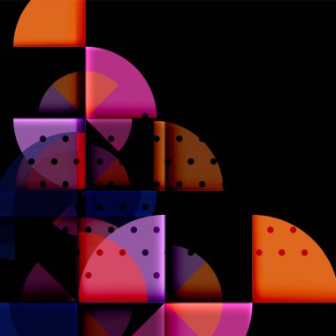 Siyah arka plan üzerine daire öğeleri