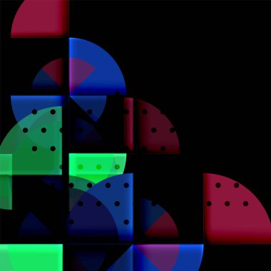 Siyah arka plan üzerine daire öğeleri