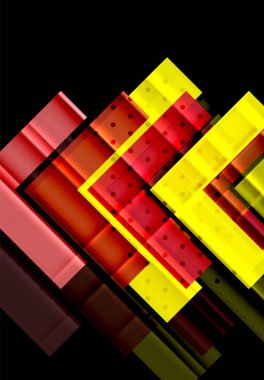 Siyah arka plan üzerinde renkli oklar