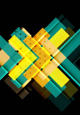 Siyah arka plan üzerinde renkli oklar