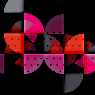 Siyah arka plan üzerine daire öğeleri