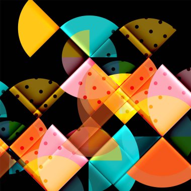 Siyah arka plan üzerine daire öğeleri